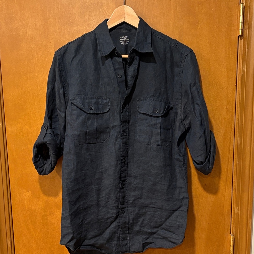 J. Crew Dark Gray Linen Shirt